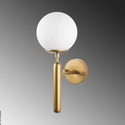 Opviq Wandleuchte gold Glas Metall B/H/L: ca. 20x40x15 cm E14 1 Brennstellen