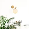 Opviq Wandleuchte Roe gold Glas Metall B/H/T/L/D: ca. 24x24x24x15x15 cm E14 1 Brennstellen