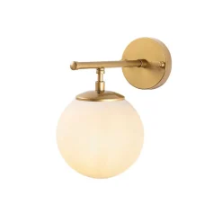 Opviq Wandleuchte Roe gold Glas Metall B/H/T/L/D: ca. 24x24x24x15x15 cm E14 1 Brennstellen