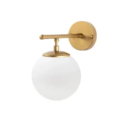 Opviq Wandleuchte Roe gold Glas Metall B/H/T/L/D: ca. 24x24x24x15x15 cm E14 1 Brennstellen