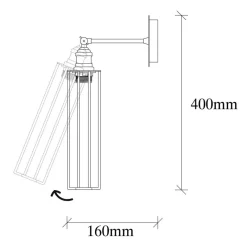 Opviq Wandleuchte schwarz Metall B/H/L: ca. 16x40x8 cm E27 1 Brennstellen