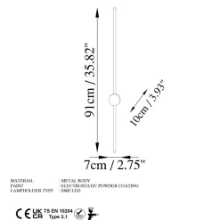 Opviq Wandleuchte Sword-13487 gold B/H/T/L: ca. 7x10x7x91 cm