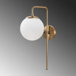 Opviq Wandleuchte Viran bronze Metall Glas B/H/T/L/D: ca. 28x43x28x15x15 cm E14 1 Brennstellen