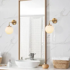 Opviq Wandleuchte Viran bronze Metall Glas B/H/T/L/D: ca. 27x25x27x15x15 cm E14 1 Brennstellen