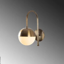 Opviq Wandleuchte weiß Metall Glas B/H/L: ca. 25x30x15 cm E27 1 Brennstellen