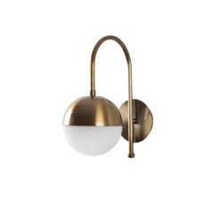 Opviq Wandleuchte weiß Metall Glas B/H/L: ca. 25x30x15 cm E27 1 Brennstellen
