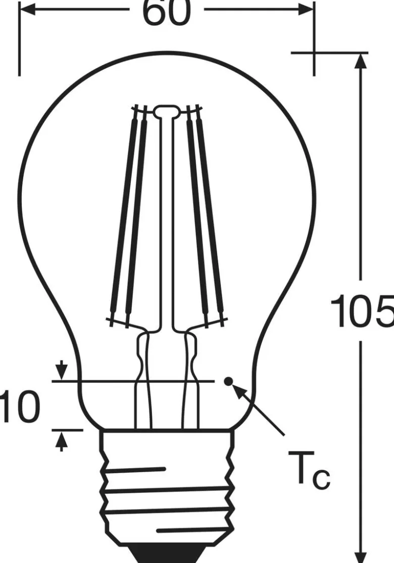 OSRAM LED-Leuchtmittel Filamentlampe BASE Classic A AC32394 3er Pack E27