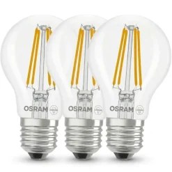 OSRAM LED-Leuchtmittel Filamentlampe BASE Classic A AC32394 3er Pack E27