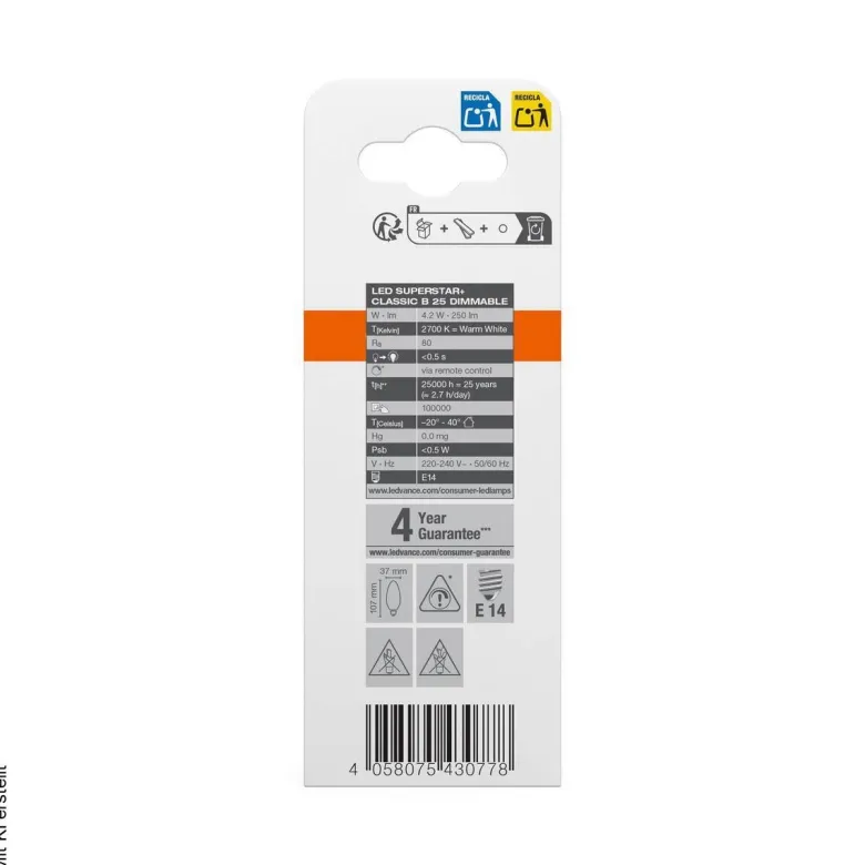 OSRAM LED-Leuchtmittel Kerze RGBW mit Fernbedienung AC45046 E14