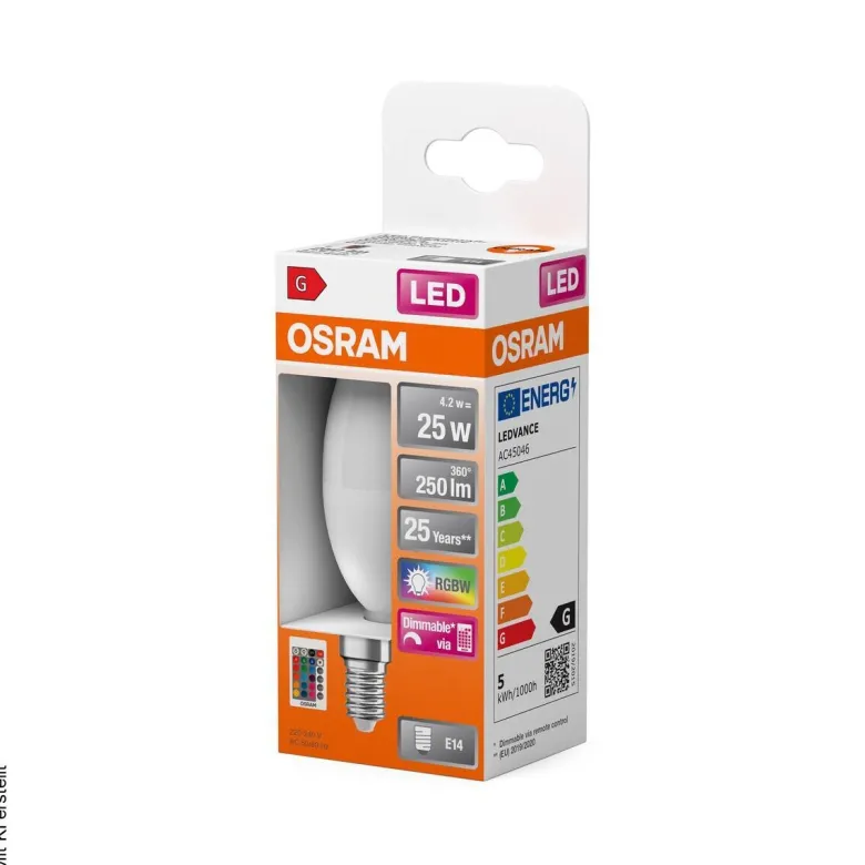 OSRAM LED-Leuchtmittel Kerze RGBW mit Fernbedienung AC45046 E14