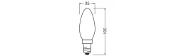 OSRAM LED-Leuchtmittel Kerzenlampe BASE Classic B AC70204 2er Pack E14