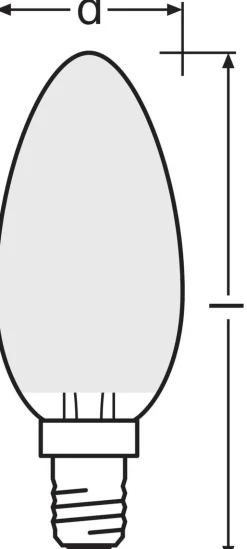 OSRAM LED-Leuchtmittel Kerzenlampe BASE Classic B AC70204 2er Pack E14