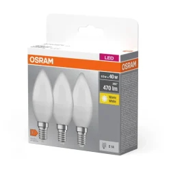 OSRAM LED-Leuchtmittel Minikerzenlampe BASE Classic B AC56448 3er Pack E14