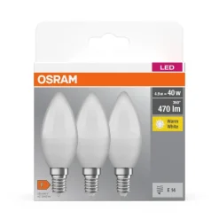 OSRAM LED-Leuchtmittel Minikerzenlampe BASE Classic B AC56448 3er Pack E14