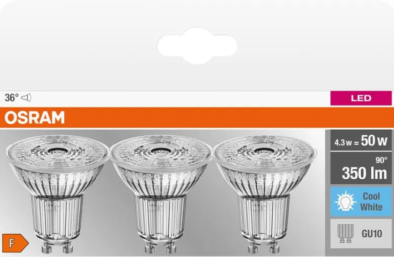 OSRAM LED-Leuchtmittel Reflektorlampe AC2705 3er Pack GU10