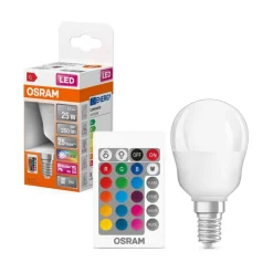 OSRAM LED-Leuchtmittel Tropfen RGBW mit Fernbedienung AC45048 E14