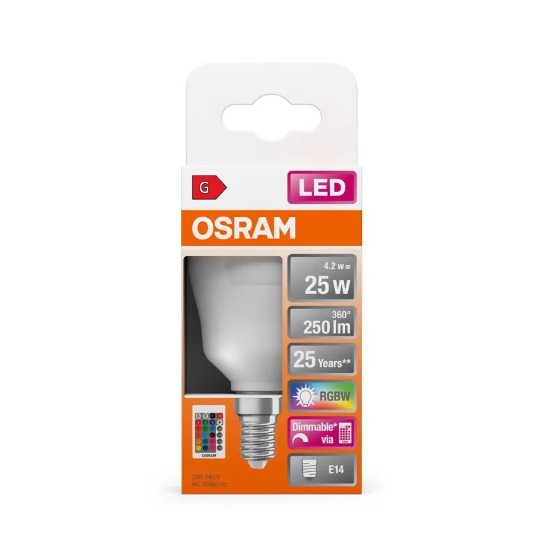 OSRAM LED-Leuchtmittel Tropfen RGBW mit Fernbedienung AC45048 E14