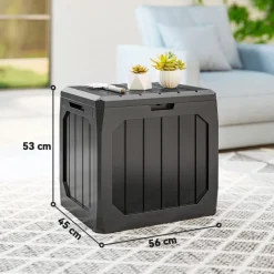 Outsunny Auflagenbox schwarz Kunststoff B/H/L: ca. 45x53x56 cm