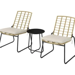 Outsunny Balkonmöbel Set beige Stahl B/H/L: ca. 56x78x67 cm