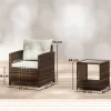 Outsunny Balkonmöbel-Set braun Polyester B/H/L: ca. 62x75x65 cm