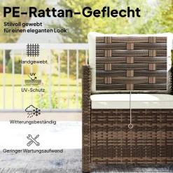 Outsunny Balkonmöbel-Set braun Polyester B/H/L: ca. 62x75x65 cm