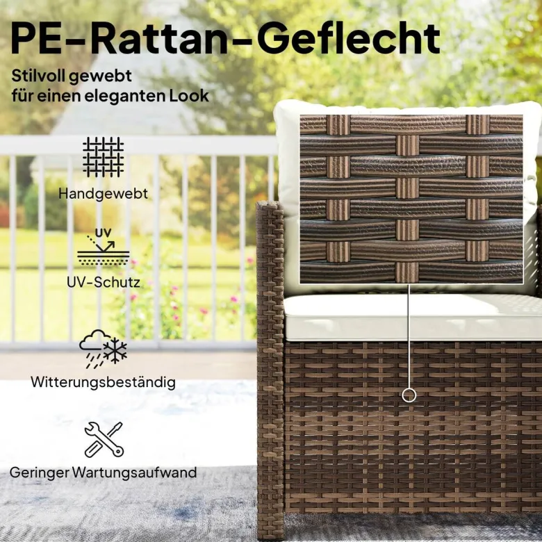 Outsunny Balkonmöbel-Set braun Polyester B/H/L: ca. 62x75x65 cm