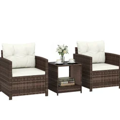 Outsunny Balkonmöbel-Set braun Polyester B/H/L: ca. 62x75x65 cm