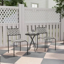 Outsunny Balkonmöbel Set grau Polyester B/H/L: ca. 46x80x60 cm