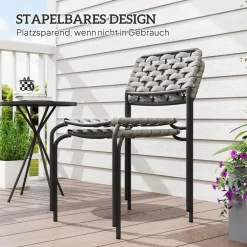 Outsunny Balkonmöbel Set grau Polyester B/H/L: ca. 46x80x60 cm