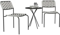 Outsunny Balkonmöbel Set grau Polyester B/H/L: ca. 46x80x60 cm