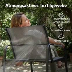 Outsunny Balkonmöbel-Set grau Stahl B/H/L: ca. 71x75x111 cm