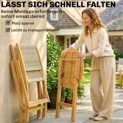 Outsunny Balkonmöbel-Set natur Kunststoff B/H/L: ca. 48x88x55,5 cm
