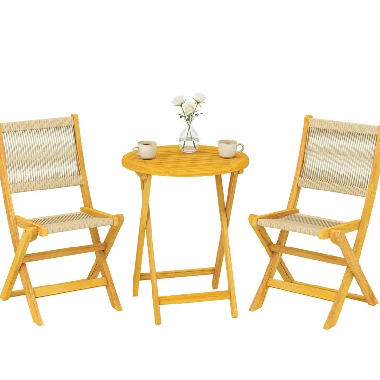 Outsunny Balkonmöbel-Set natur Kunststoff B/H/L: ca. 48x88x55,5 cm