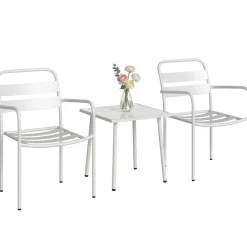 Outsunny Balkonmöbel-Set weiß Glas B/H/L: ca. 58x82x55 cm