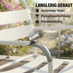 Outsunny Balkonmöbel-Set weiß Glas B/H/L: ca. 58x82x55 cm