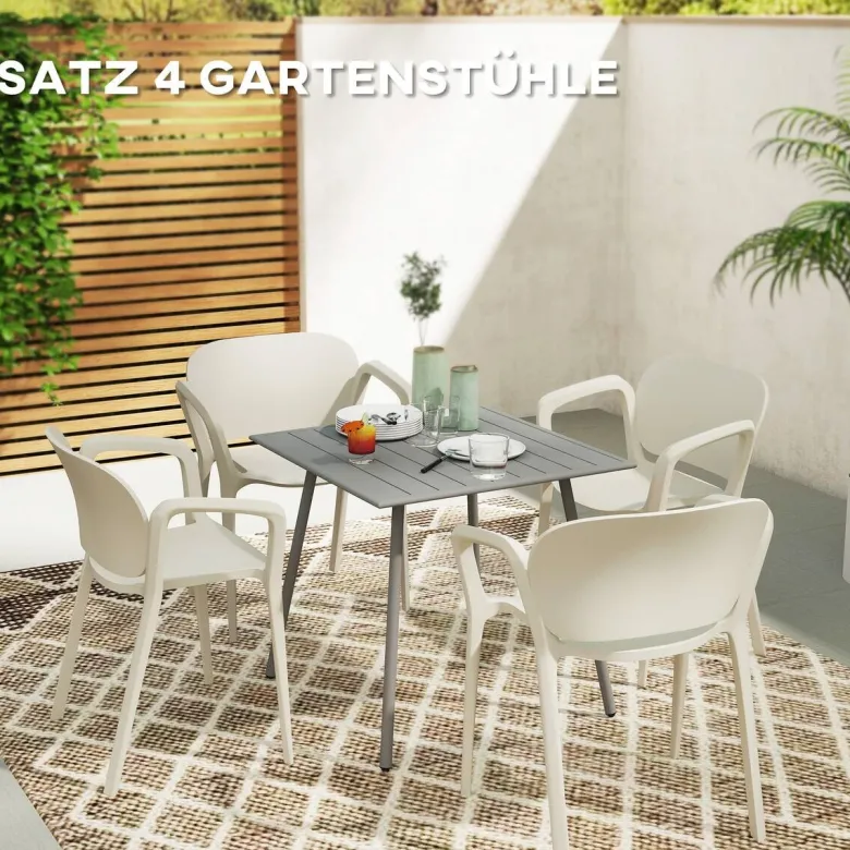 Outsunny Balkonstühle weiß Kunststoff B/H/L: ca. 56x75x60 cm
