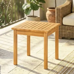 Outsunny Balkontisch natur Akazie B/H/L: ca. 48x46x48 cm