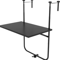 Outsunny Balkontisch schwarz Polypropylen B/H/L: ca. 60x62x85,5 cm