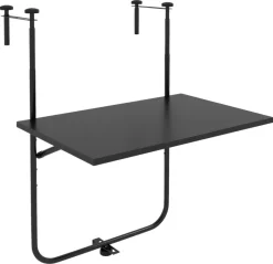Outsunny Balkontisch schwarz Polypropylen B/H/L: ca. 60x62x85,5 cm