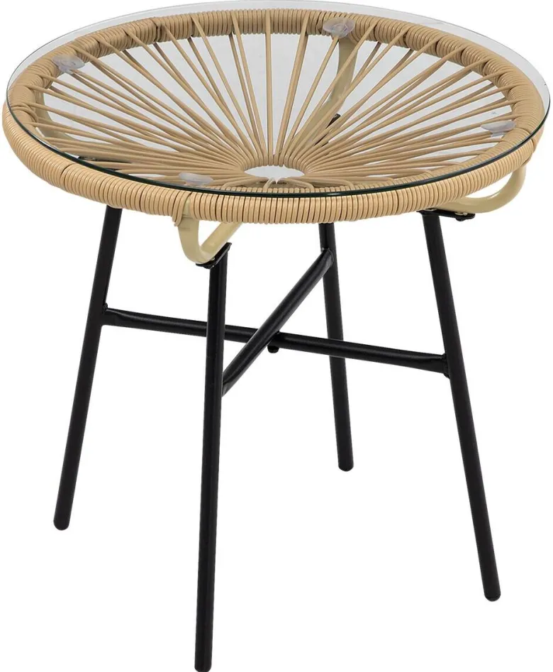 Outsunny Beistelltisch beige Eisen B/H/L: ca. 50x50x50 cm
