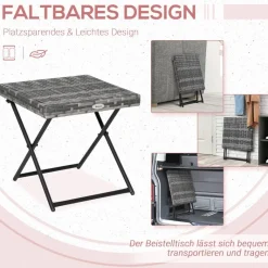 Outsunny Beistelltisch grau Edelstahl B/H/L: ca. 40x40x40 cm