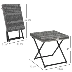 Outsunny Beistelltisch grau Edelstahl B/H/L: ca. 40x40x40 cm