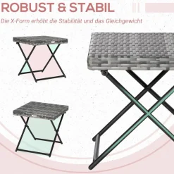Outsunny Beistelltisch grau Edelstahl B/H/L: ca. 40x40x40 cm