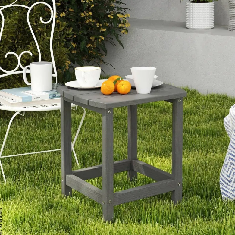Outsunny Beistelltisch grau Kunststoff B/H/L: ca. 37x46x48 cm
