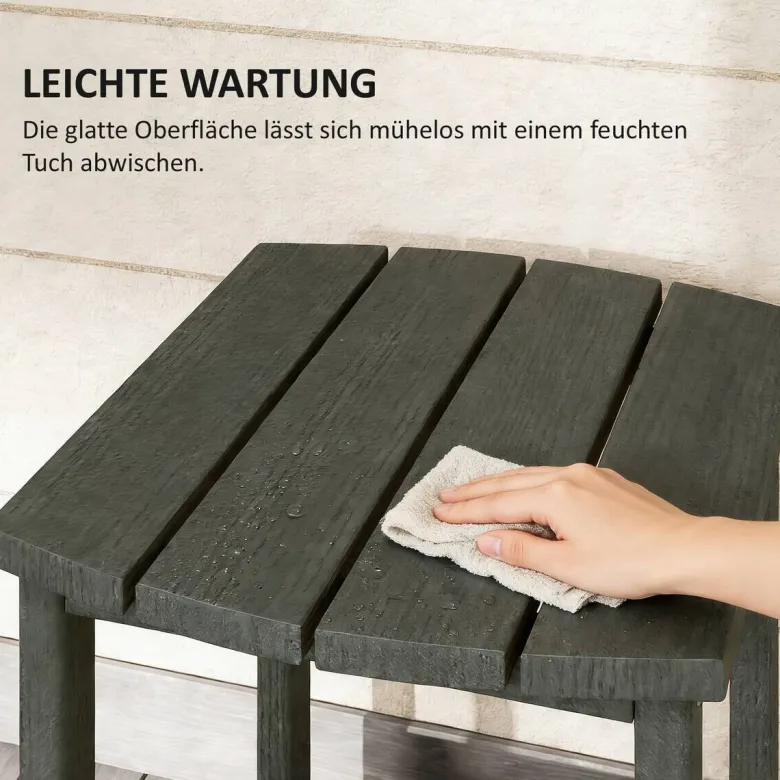 Outsunny Beistelltisch grau Kunststoff B/H/L: ca. 37x46x48 cm