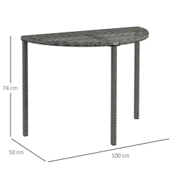 Outsunny Beistelltisch grau Polyrattan B/H/L: ca. 50x100x74 cm