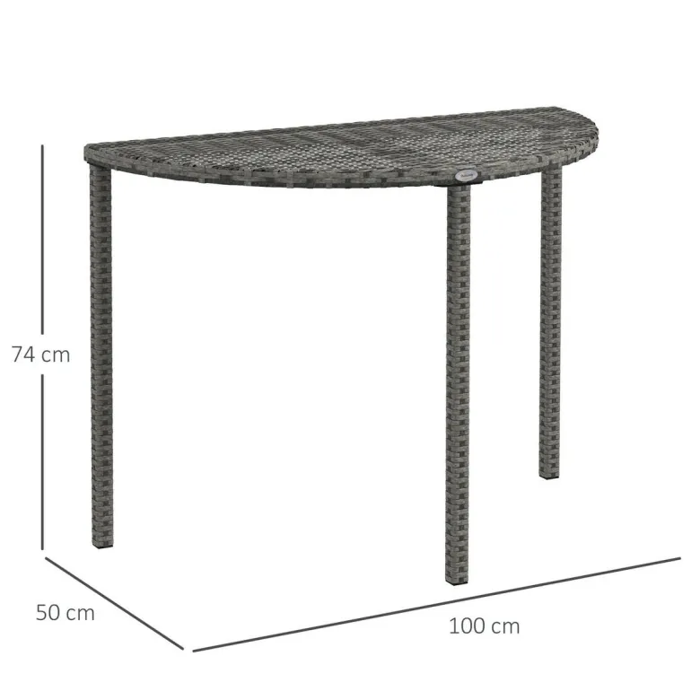 Outsunny Beistelltisch grau Polyrattan B/H/L: ca. 50x100x74 cm