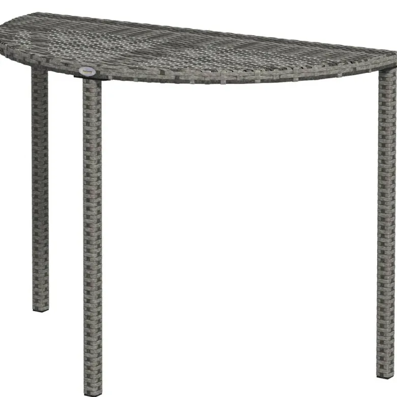 Outsunny Beistelltisch grau Polyrattan B/H/L: ca. 50x100x74 cm