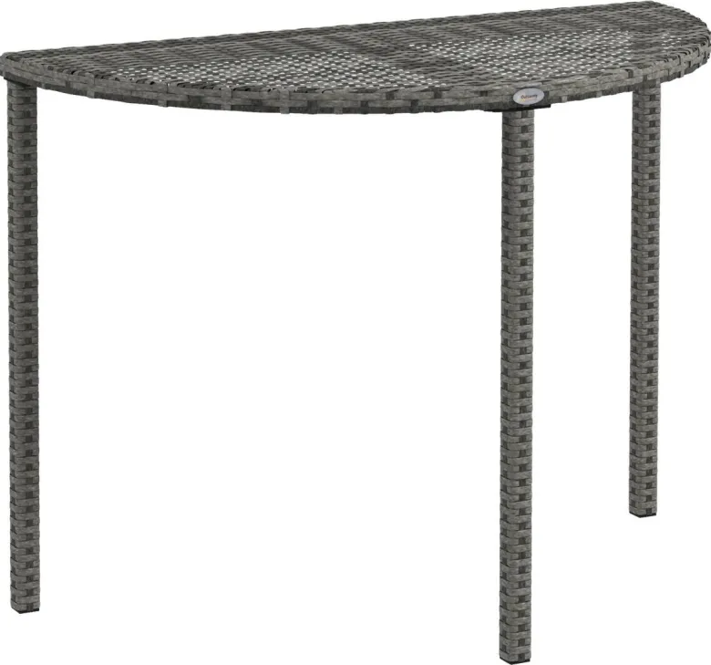 Outsunny Beistelltisch grau Polyrattan B/H/L: ca. 50x100x74 cm