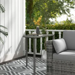Outsunny Beistelltisch grau Polyrattan B/H/L: ca. 50x100x74 cm